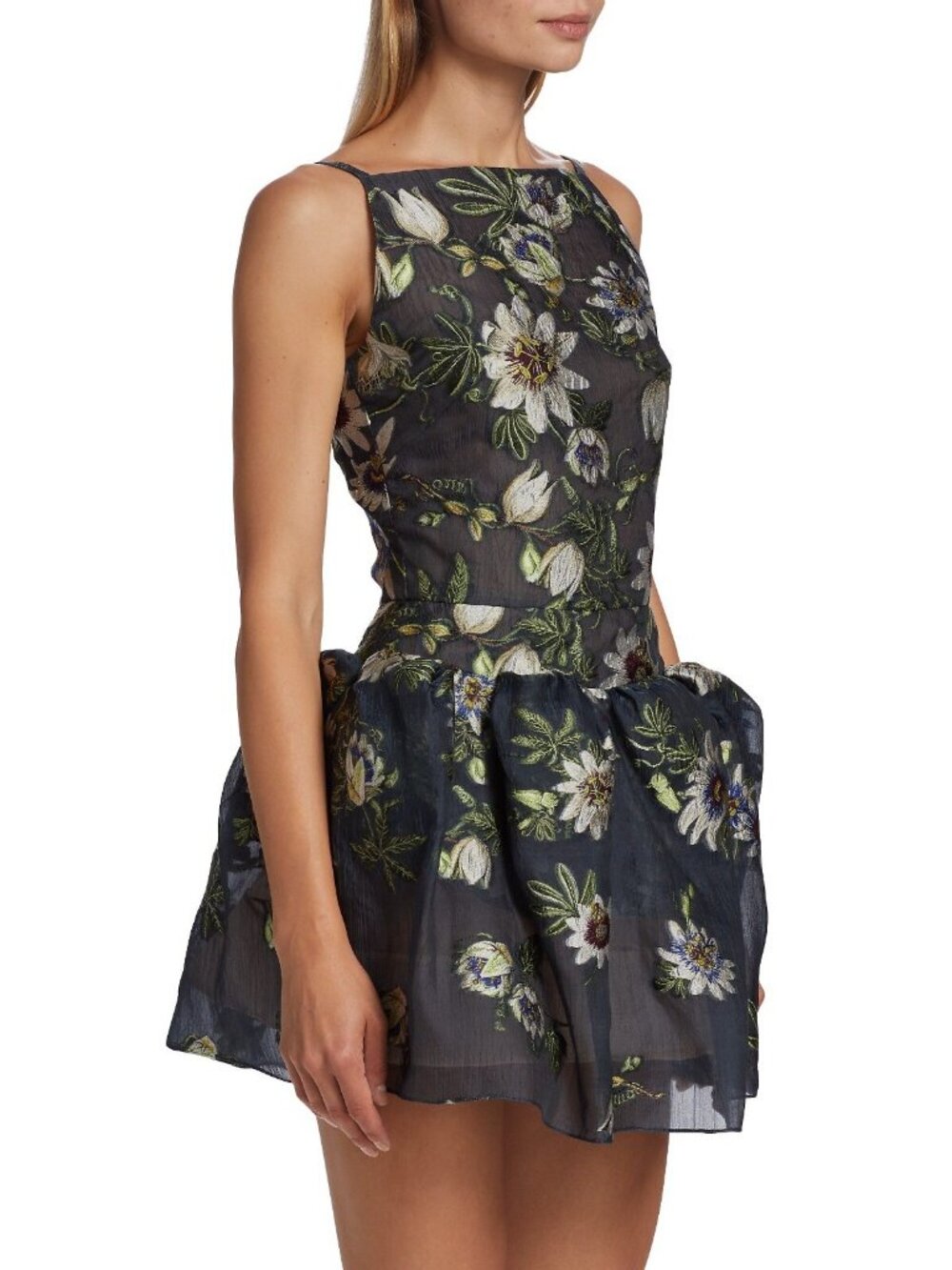 $6550 Oscar De La Renta Women's Floral Embroidered Silk Blend Mini Dress Size 2 - Picture 3 of 7